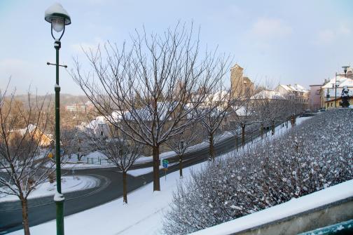 Zimní pohled od KC Týnec na hrad